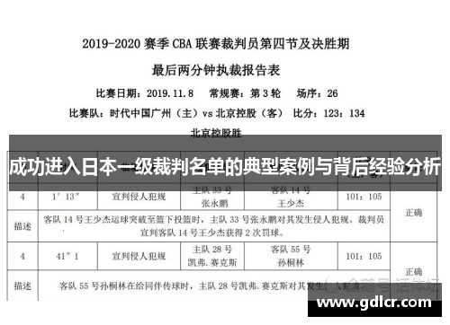 成功进入日本一级裁判名单的典型案例与背后经验分析